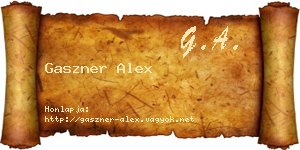 Gaszner Alex névjegykártya